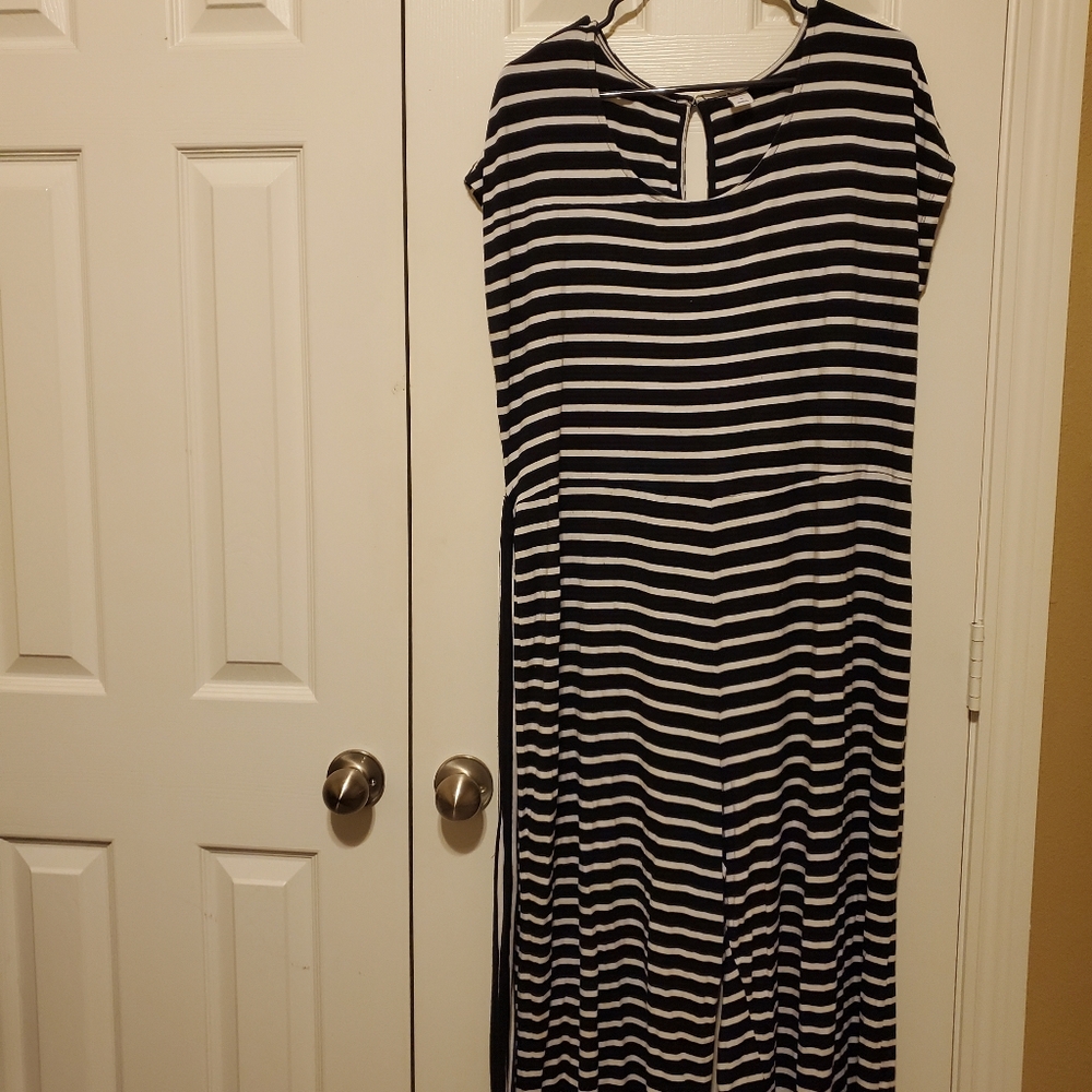 Old Navy XL Black/White Stripe Jumpsuit